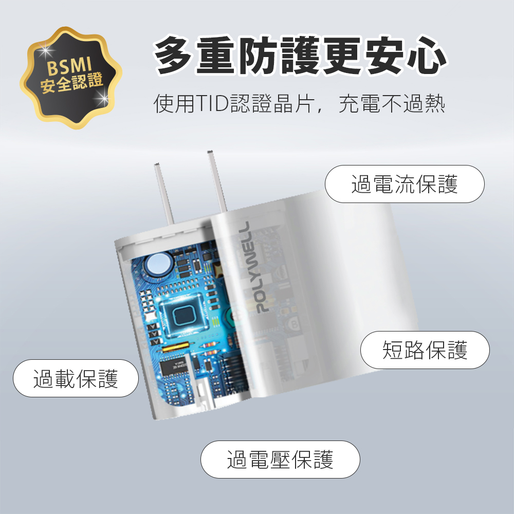 POLYWELL PD雙孔快充頭 POLYWELL PD雙孔快充頭